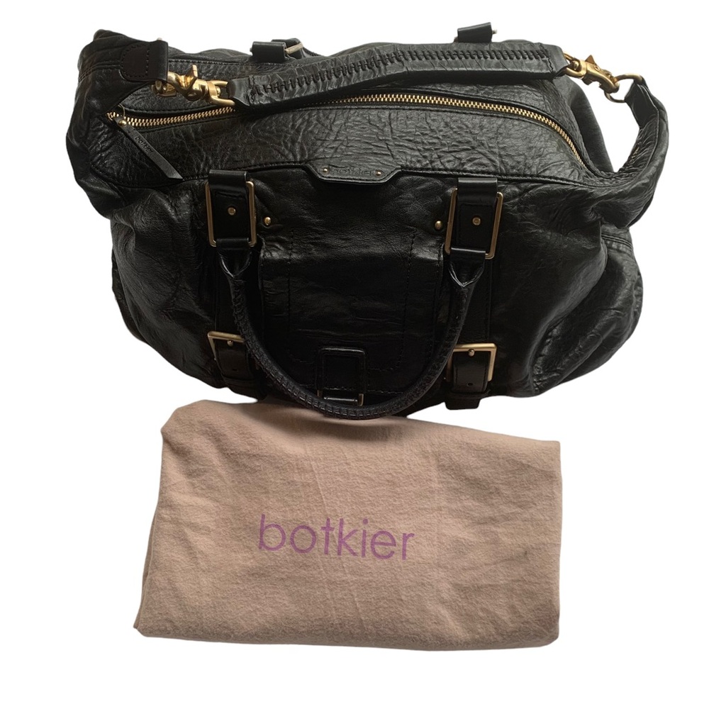 Botkier Black Leather Sasha Duffel Handbag